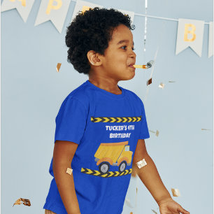 Bau Geburtstagsparty Dump Truck Blue Kids T-Shirt