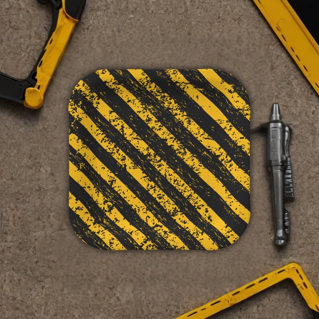 Bau Gelb- und Black-Baby-Dusche Pappteller (Von Creator hochgeladen)