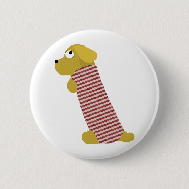 bau Hund gekleidet Button (Vorderseite)