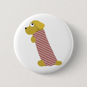 bau Hund gekleidet Button
