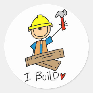 Bau I T - Shirt und Geschenke bauen Runder Aufkleber