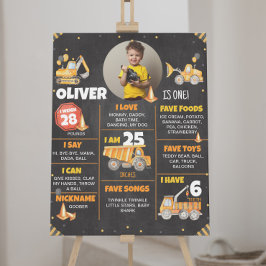 Bau-Lastkraftwagen Geburtstag Milestone-Zeichen Poster