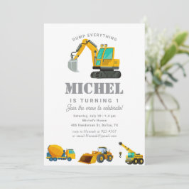 Bau-Lkw Geburtstagsparty Dekoration Einladung