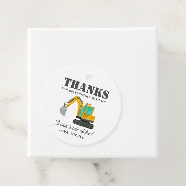 Bau-Lkw Geburtstagsparty Dekoration Geschenkanhänger (Beispiel)