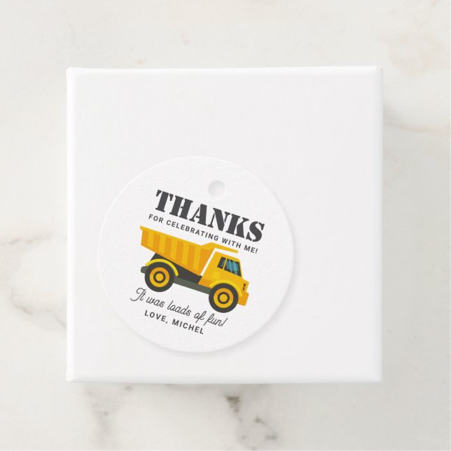 Bau-Lkw Geburtstagsparty Dekoration Geschenkanhänger (Beispiel)