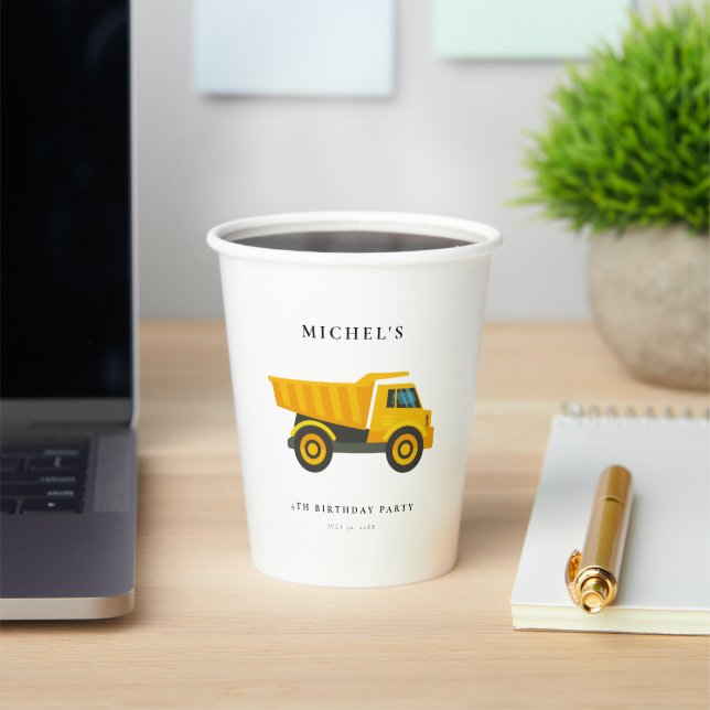 Bau-Lkw Geburtstagsparty Dekoration Pappbecher (InSitu)