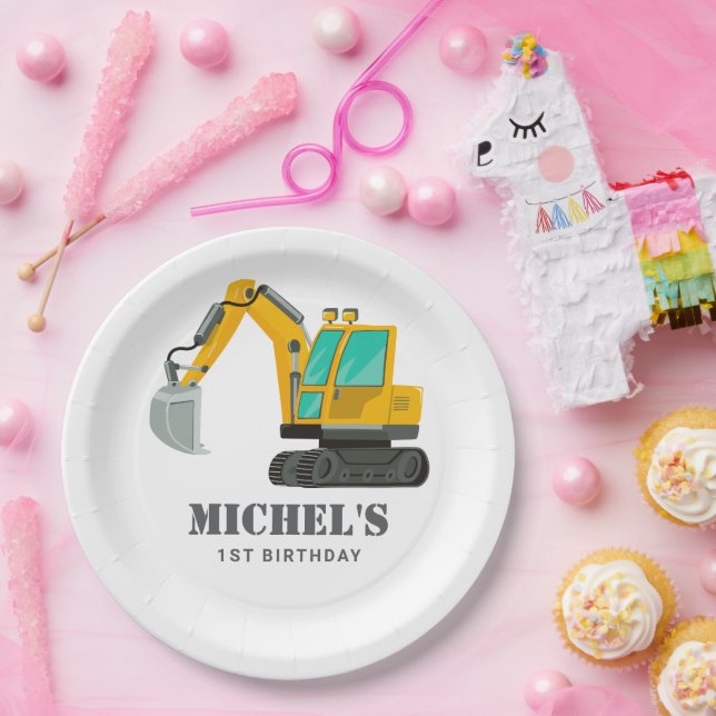 Bau-Lkw Geburtstagsparty Dekoration Pappteller (Party)