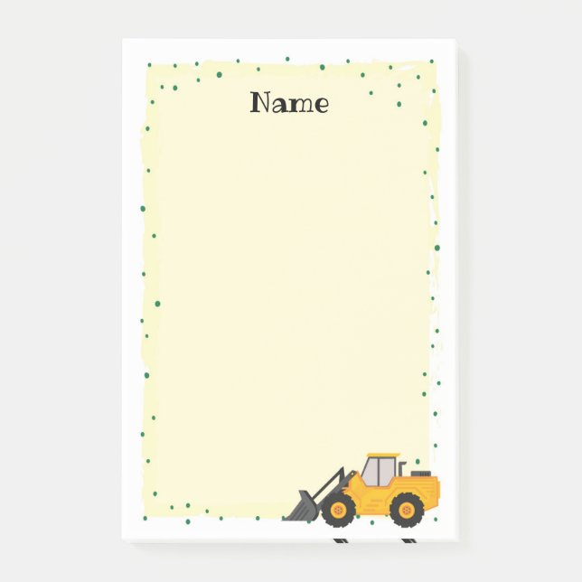 Bau-LKW-Post es stellt Papier Post-it Klebezettel (Vorderseite)