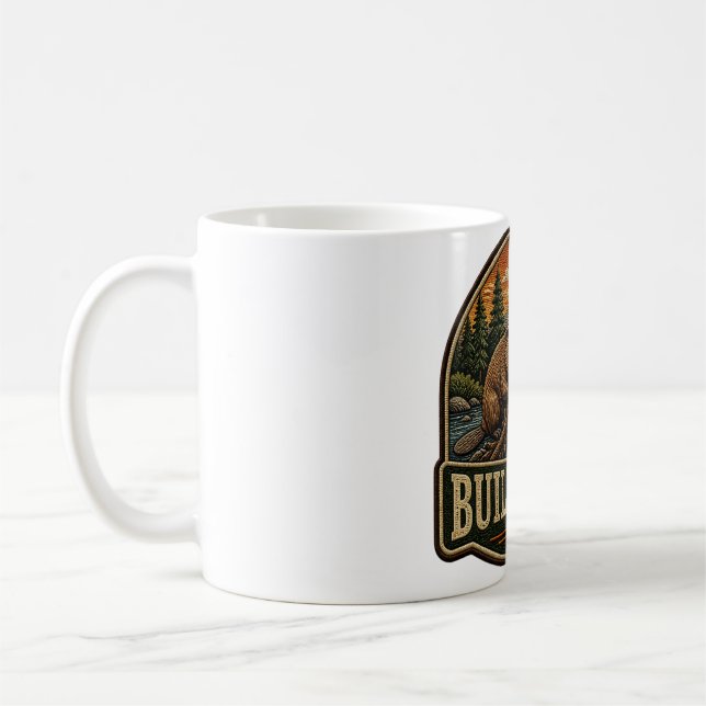 Bau mehr Biber Außenaufnäher Kaffeetasse (Links)