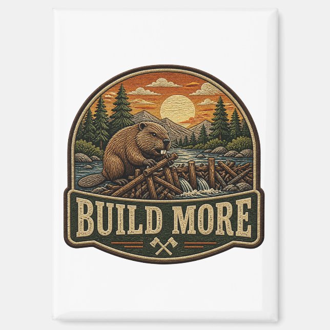 Bau mehr Biber Außenaufnäher Magnet (Vorderseite)