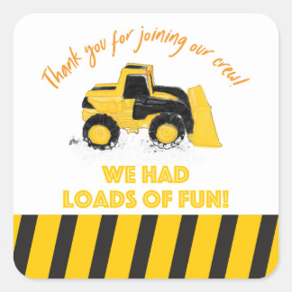 Bau-Party Danke Stickers