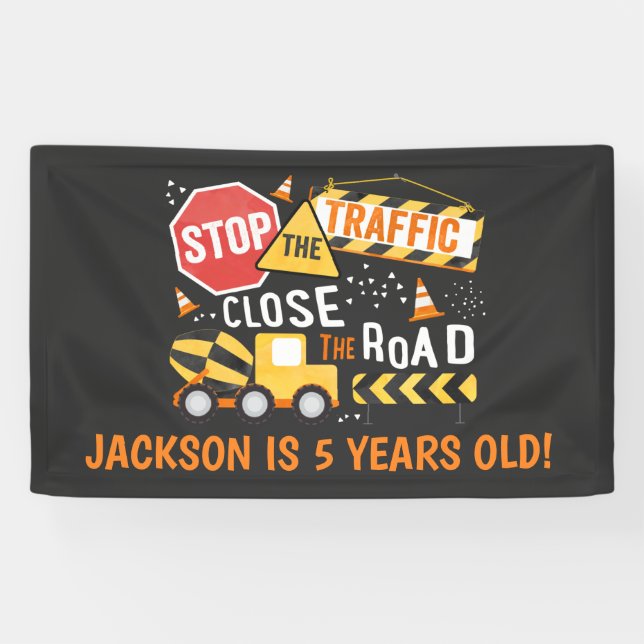 Bau-Party-Fahnen-Kipper-Geburtstag Banner (Horizontal)