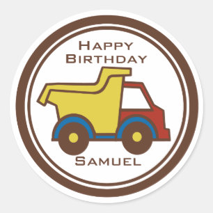 Bau-Spaß Dumptruck Runder Aufkleber