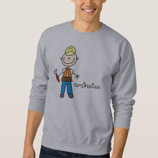 Bau-Strichmännchen Sweatshirt (Vorderseite)