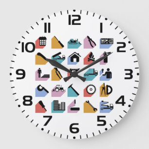 Bau- und Heimwerker-Ikonen Große Wanduhr