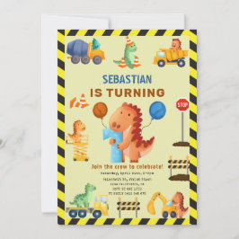 Bau von Dinosaurier, Dino Crew 1. Geburtstag Einladung