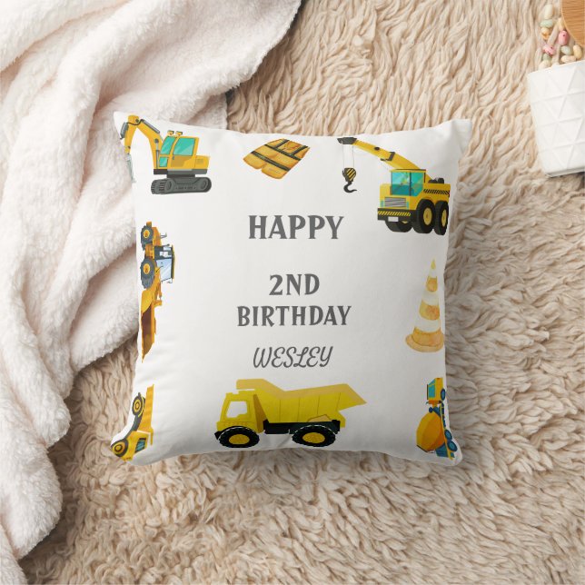 Bau von Lastkraftwagen Geburtstag Kissen (Decke)