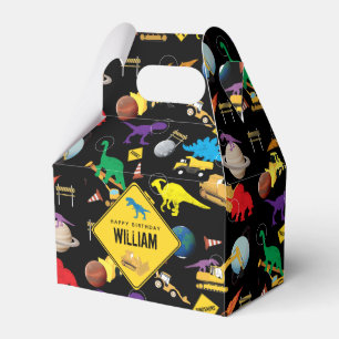 Bau von Lastwagen Dinosauriern im Weltraum Geburts Geschenkschachtel