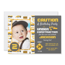 Bau von Lkw zum Geburtstag Foto Einladung