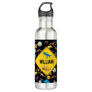 Bau von LKWs Astronaut Dinosaurier im Weltraum Edelstahlflasche