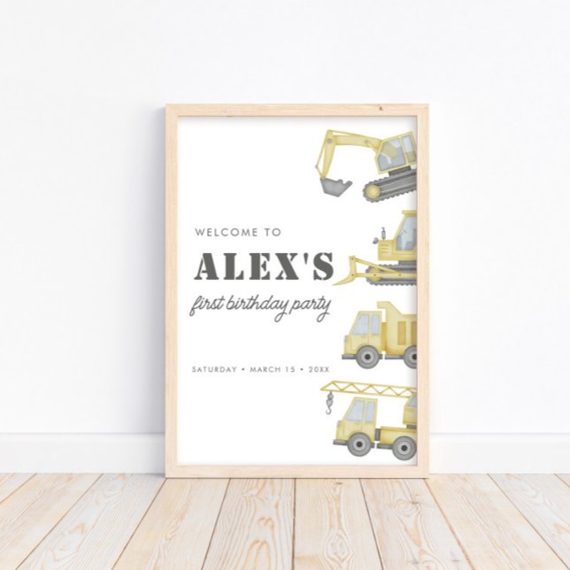 Bau von LKWs Boys 1. Geburtstag Poster (Von Creator hochgeladen)