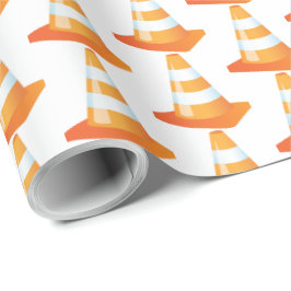 Bau von Orangen- und Weißverkehrsmarken Geschenkpapier