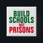 Bau von Schulen ohne Gefängnisse Button<br><div class="desc">Bau von Schulen und nicht Gefängnissen.</div>