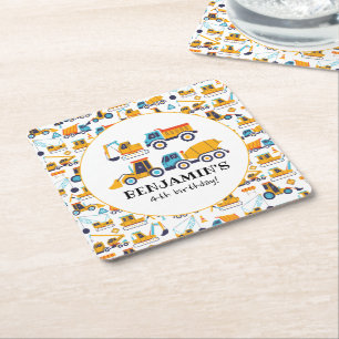 Bau von Trucks mit Sprung Rechteckiger Pappuntersetzer