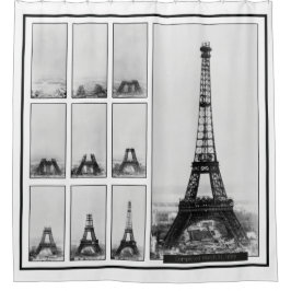 Bau von Turm Gustav Eiffels in Paris Duschvorhang