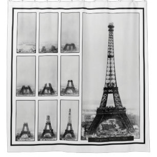 Bau von Turm Gustav Eiffels in Paris Duschvorhang