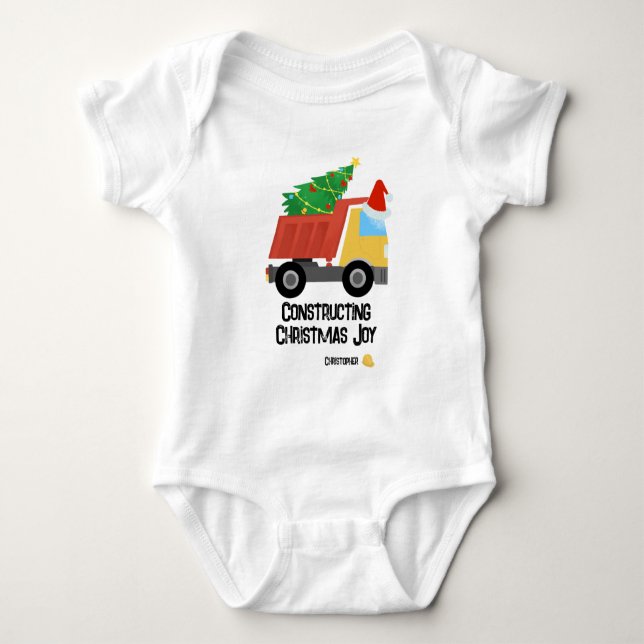Bau von Weihnachtsbausteinen Baby Strampler (Vorderseite)
