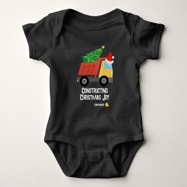Bau von Weihnachtsbausteinen Baby Strampler (Vorderseite)