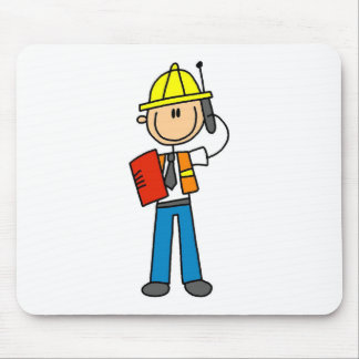 Bau-Vorarbeiter auf Mobiltelefon Mousepad