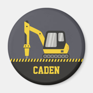 Bau Yellow Bagger Brecher Kinder Name Magnet