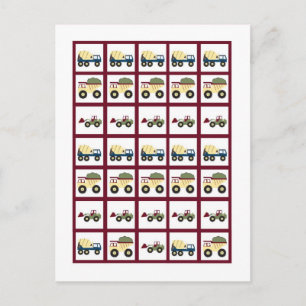 Bau-Zonen-Babyparty-Bingo-Karten-Markierungen Einladungspostkarte