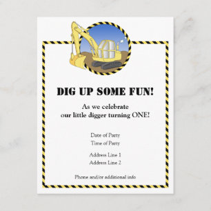 Bau-Zonen-Geburtstags-Party Einladung