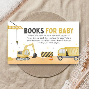 Bauarbeiten Baby Shower Bücher für Baby Begleitkarte