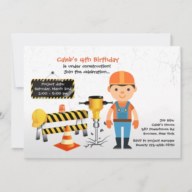 Bauarbeiten im Rahmen der Ausschreibung Einladung (Vorderseite)