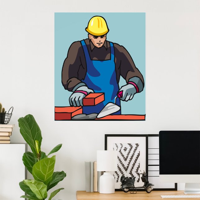 Bauarbeiter Bricklayer Hard Hat Builder Poster (Von Creator hochgeladen)