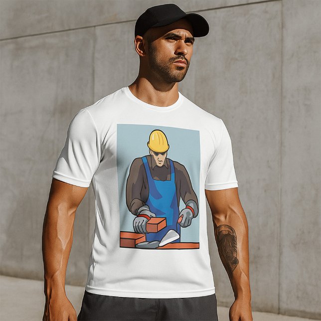 Bauarbeiter Bricklayer Hard Hat Builder T-Shirt (Von Creator hochgeladen)