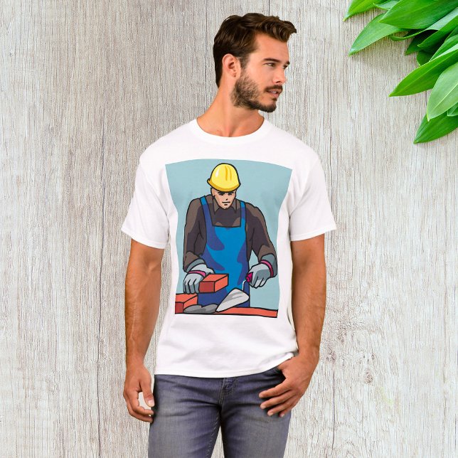 Bauarbeiter Bricklayer Hard Hat Builder T-Shirt (Von Creator hochgeladen)