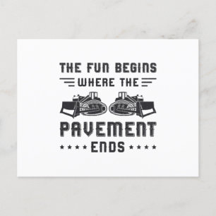 Bauarbeiter Bulldozer-Streckenabschnitt endet Stan Postkarte