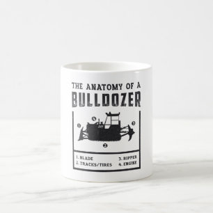 Bauarbeiter die Anatomie eines Bulldozer Kaffeetasse