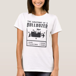 Bauarbeiter die Anatomie eines Bulldozer T-Shirt