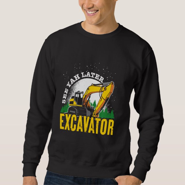Bauarbeiter Fahrer Männer Jungen Kinder Bagger Sweatshirt (Vorderseite)