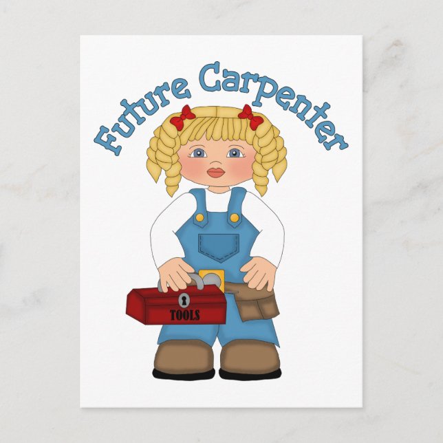 Bauarbeiter für künftige Carpenter - GIRLS Postkarte (Vorderseite)