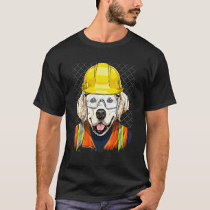 Bauarbeiter Golden Retriever Arbeiter Haustier D T-Shirt