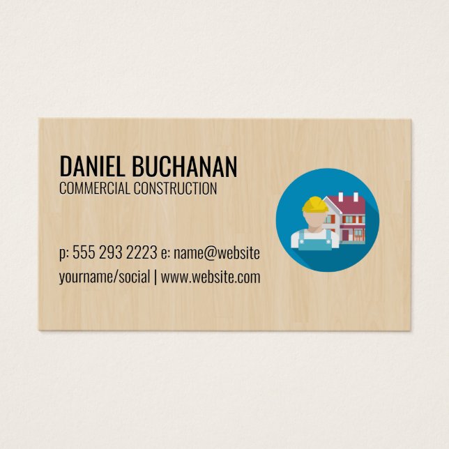 Bauarbeiter | Holzrahmen (Vorderseite)