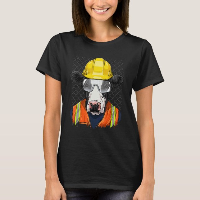 Bauarbeiter Kuh Färse Arbeiter Kuhflüsterer T-Shirt (Vorderseite)