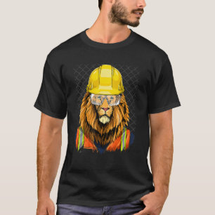 Bauarbeiter Löwenlabor Wildlife Animal L T-Shirt